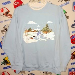 Christmas Xmas Winter Snow Cabin Cottage Grandma Crewneck Sweatshirt